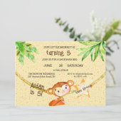 バスケットボールリトルモンキーターニング5バースデーパーティー 招待状 (スタンド正面)