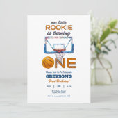 バスケットボールルーキー1st誕生日招待状 招待状 (スタンド正面)