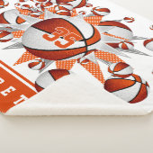 バスケットボールルームデコガールズスポーツスターオレンジ シェルパブランケット (3/4)