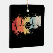 バスケットボールレトロヴィンテージ セラミックオーナメント (右)