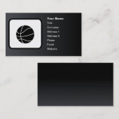 バスケットボールロゴのカスタマイズ可能な黒 名刺 (正面/裏面)