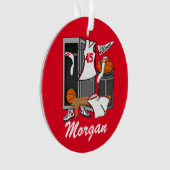 バスケットボールロッカールームのカスタムプレーヤーの名前番号 オーナメント (正面)