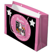 バスケットボールロッカールームのカスタムプレーヤーの名前番号 ラージペーパーバッグ (正面アングル)