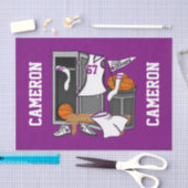 バスケットボールロッカールームのカスタムプレーヤーの名前番号 薄葉紙 (クラフト)