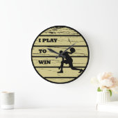 バスケットボールヴィンテージ選手のレトロな夕日 ラージ壁時計 (ホーム)