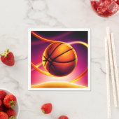 バスケットボールヴィヴィヴィッドスポーツハッピーバースデーパーティー スタンダードカクテルナプキン (インサイチュ)