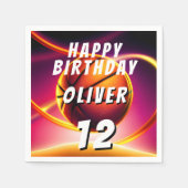 バスケットボールヴィヴィヴィッドスポーツハッピーバースデー スタンダードカクテルナプキン (正面)