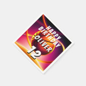 バスケットボールヴィヴィヴィッドスポーツハッピーバースデー スタンダードカクテルナプキン (角)