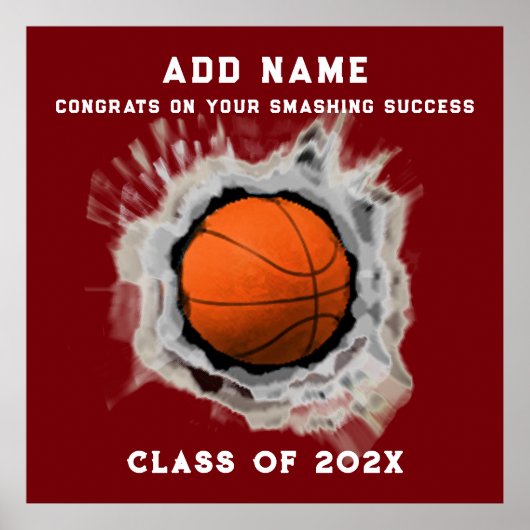 バスケットボール上級卒業おめでとうポスター ポスター (正面)