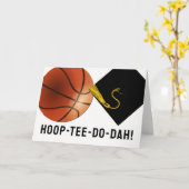 バスケットボール上級卒業 カード (黄色い花)