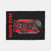 バスケットボール不機嫌ゲームレッド&グレー フリースブランケット (正面(横))