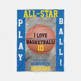 バスケットボール中青チームプレーヤー名 フリースブランケット