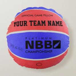 バスケットボール公式ゲーム枕ブルーDレッドル ラウンドクッション