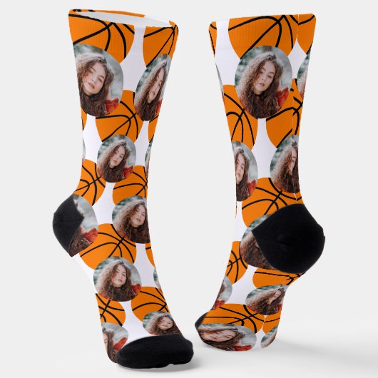 バスケットボール写真テンプレートソックス ソックス (傾斜あり)