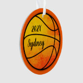 バスケットボール写真テンプレートラウンドクリスマスオーナメント オーナメント (正面)