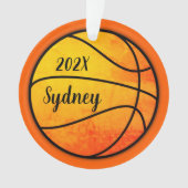 バスケットボール写真テンプレートラウンドクリスマスオーナメント オーナメント (正面)