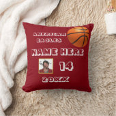 バスケットボール写真用赤い枕 クッション (ブランケット)