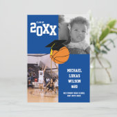 バスケットボール卒業スポーツブルーのお知らせ 招待状 (スタンド正面)