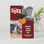 バスケットボール卒業スポーツマルーンの発表 招待状 (スタンド正面)