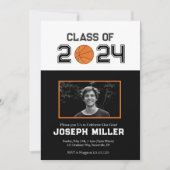 バスケットボール卒業パーティー招待状クラス 招待状 (正面)