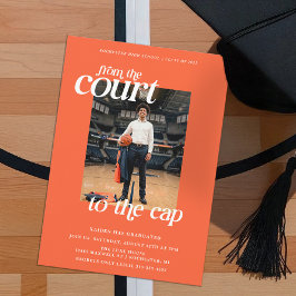 バスケットボール卒業式コートを帽子まで 招待状