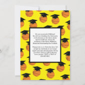 バスケットボール卒業式スポーツイエロー発表 招待状 (裏面)