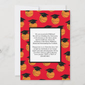 バスケットボール卒業式スポーツ赤アナウンス 招待状 (裏面)