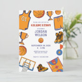 バスケットボール卒業式招待状 招待状 (スタンド正面)