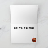 バスケットボール及びコートデザイン誕生日カード カード (内部)