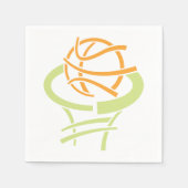 バスケットボール及びネット紙ナプキン スタンダードカクテルナプキン (正面)