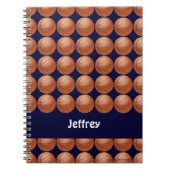 バスケットボール名パーソナライズされたの緩和曲線 ノートブック (正面)