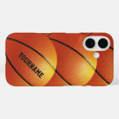 バスケットボール名前をカスタムするの電話ケース Case-Mate iPhoneケース (裏面 (横))