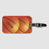 バスケットボール名前をカスタムする ラゲッジタグ (正面横)