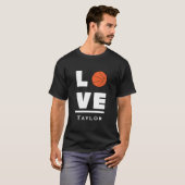バスケットボール大好きカスタムネーム Tシャツ (正面フル)
