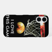 バスケットボール大好き iPhone 16ケース (裏面横)