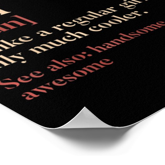 バスケットボール女子おもしろい定義ギフト用バスケットボール ポスター (角)