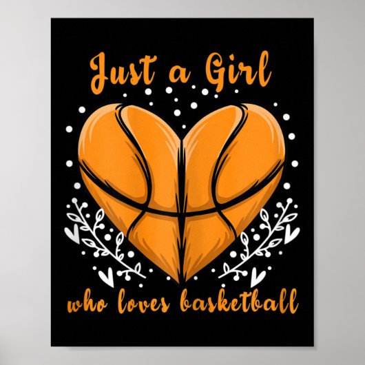 バスケットボール女子キが大好きな少女 ポスター (正面)