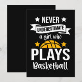 バスケットボール女子ギフト 私はフーププレーヤー 招待状 (正面/裏面)