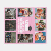 バスケットボール女子シニア卒業式の名前入りグッズ フリースブランケット (正面(横))