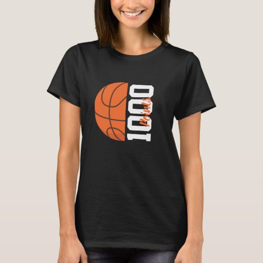 バスケットボール女子チーム 通算1000得点 Tシャツ (正面)