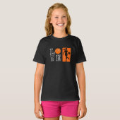 バスケットボール好きな女子、バスケットボール選手 Tシャツ (正面フル)