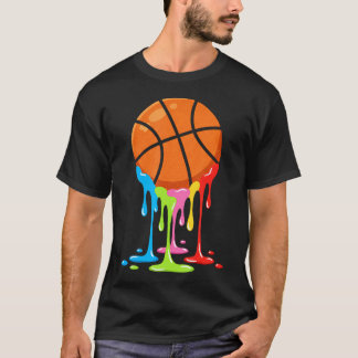 バスケットボール好きな8歳の男の子のためのドリップ Tシャツ