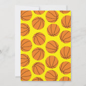 バスケットボール子供の誕生日パーティースポーツピンクガールズ 招待状 (裏面)