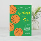 バスケットボール子供の誕生日パーティースポーツ 招待状 (スタンド正面)