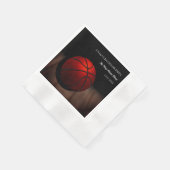 バスケットボール学士号/バースデーパーティーOrange Black 縁ありカクテルナプキン (角)