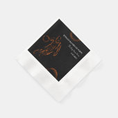 バスケットボール学士号/バースデーパーティーOrange Black 縁ありカクテルナプキン (角)