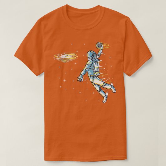 バスケットボール宇宙宇宙飛行士スラムダンクサイエンススポーツ Tシャツ (デザイン正面)