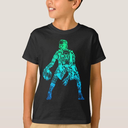 バスケットボール少年子供男性 _1 Tシャツ (正面)