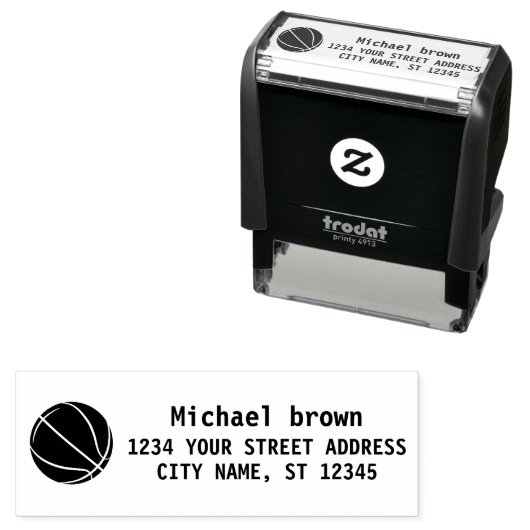 バスケットボール差出人住所 セルフインキングスタンプ (インサイチュ)
