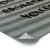 バスケットボール引用文の落書きオン波付きアイアン015 ポスター (角)